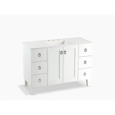 Image for K-99535-LG Poplin® 48" bathroom vanity cabinet with legs, 2 doors and 6 drawers