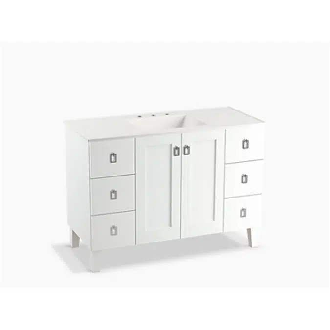 K-99535-LG Poplin® 48" bathroom vanity cabinet with legs, 2 doors and 6 drawers