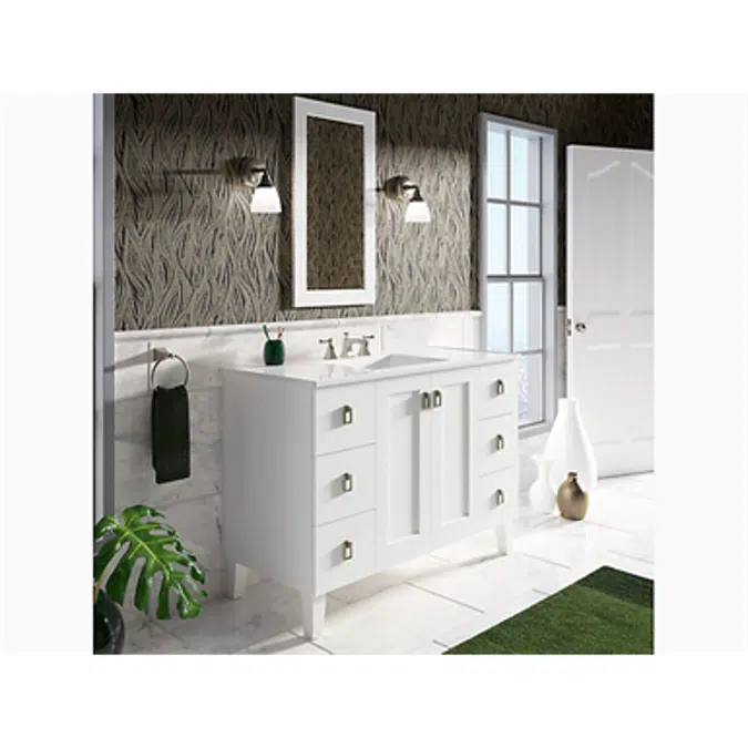 K-99535-LG Poplin® 48" bathroom vanity cabinet with legs, 2 doors and 6 drawers