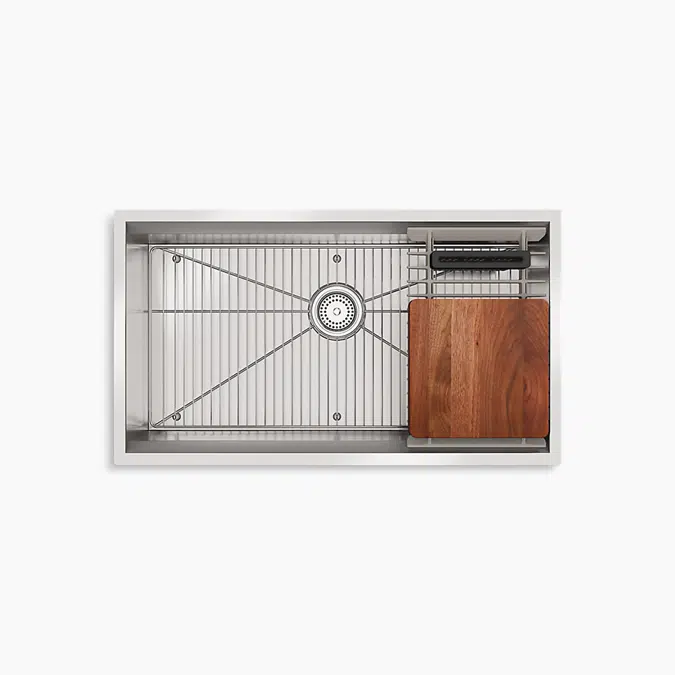 Tempered™ 32-1/4" x 18-3/8" x 9-5/16" workstation kitchen sink