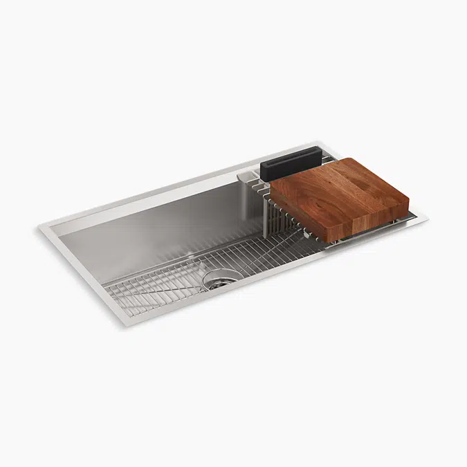 Tempered™ 32-1/4" x 18-3/8" x 9-5/16" workstation kitchen sink
