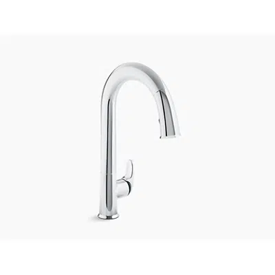 изображение для K-72218-B7 Sensate® Touchless kitchen faucet with black accents, 15-1/2" pull-down spout, DockNetik® magnetic docking system, and a 2-function sprayhead featuring the new Sweep® spray
