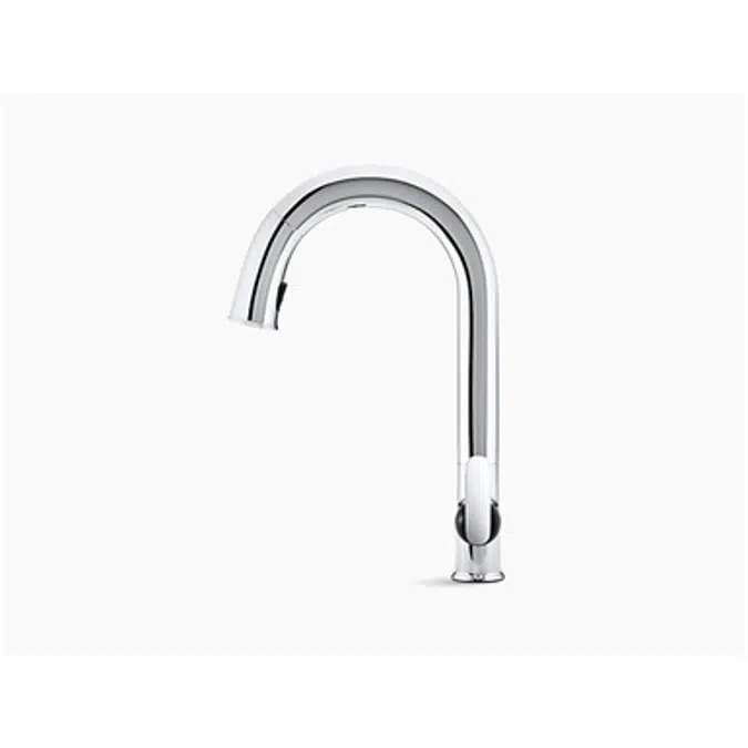 K-72218-B7 Sensate® Touchless kitchen faucet with black accents, 15-1/2" pull-down spout, DockNetik® magnetic docking system, and a 2-function sprayhead featuring the new Sweep® spray