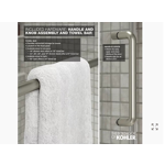 elate™ sliding shower door, 70-1/2" h x 44-1/4 - 47-5/8" w, with 1/4" thick crystal clear glass with rectangular grille pattern