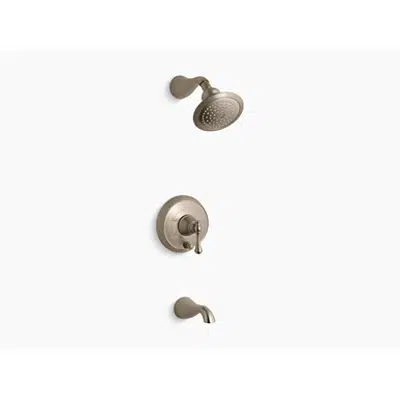 kép a termékről - K-T16115-4A Revival® Rite-Temp® pressure-balancing bath and shower faucet trim with push-button diverter and traditional lever handle, valve not included