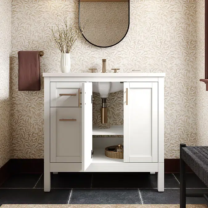 Hadron™ 36" bathroom vanity cabinet with sink and quartz top