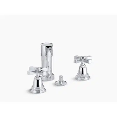K-13142-3A Pinstripe® Pure Vertical spray bidet faucet with cross handles图像