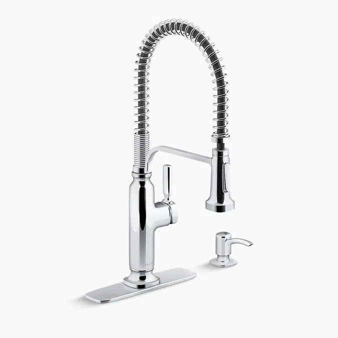 Ealing® Single-handle semi-professional kitchen sink faucet with soap/lotion dispenser