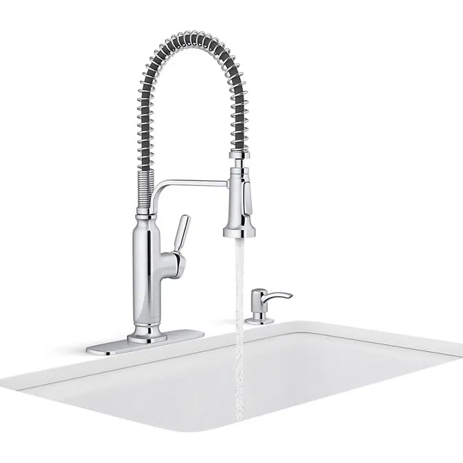 Ealing® Single-handle semi-professional kitchen sink faucet with soap/lotion dispenser