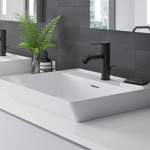 brazn™ 23" rectangular semi-recessed vessel bathroom sink