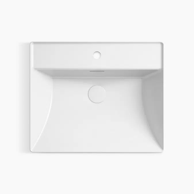 Brazn™ 23" rectangular semi-recessed vessel bathroom sink