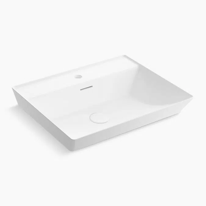 Brazn™ 23" rectangular semi-recessed vessel bathroom sink