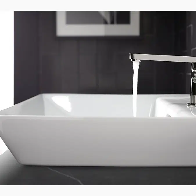 Brazn™ 23" rectangular semi-recessed vessel bathroom sink