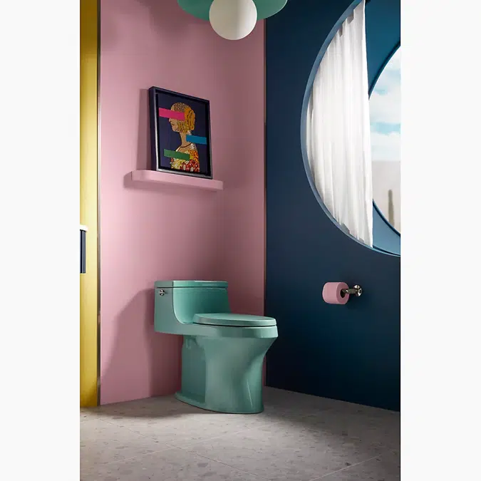 San Souci® One-piece compact elongated toilet with concealed trapway, 1.28 gpf