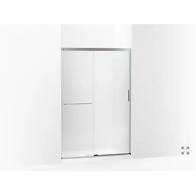 Elate Sliding shower door, 70-1/2" H x 44-1/4 - 47-5/8" W, with 1/4" thick Frosted glass