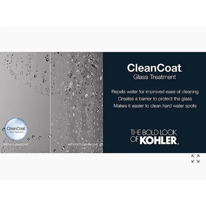 Elate Sliding shower door, 70-1/2" H x 44-1/4 - 47-5/8" W, with 1/4" thick Frosted glass