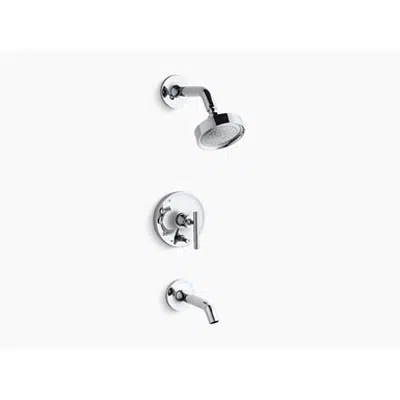 Image for K-T14420-4E Purist® Rite-Temp® bath and shower trim with lever handle and 2.0 gpm showerhead