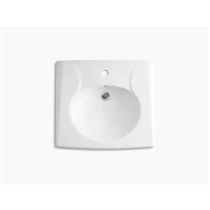K-1997-1 Brenham™ Wall-mount or concealed carrier arm mount commercial bathroom sink with single faucet hole
