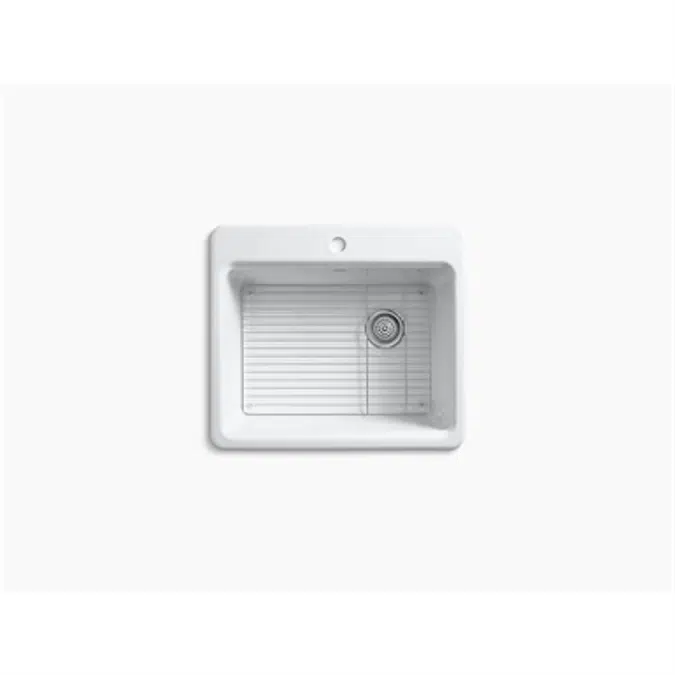 K-5872-1A1 Riverby® 25" x 22" x 9-5/8" top-mount single-bowl kitchen sink with sink rack