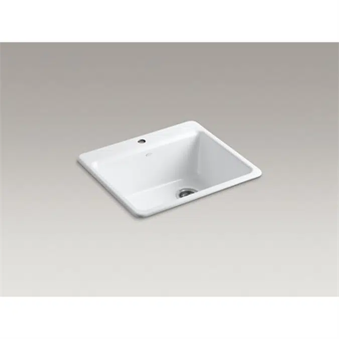 K-5872-1A1 Riverby® 25" x 22" x 9-5/8" top-mount single-bowl kitchen sink with sink rack