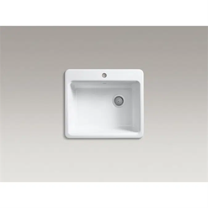 K-5872-1A1 Riverby® 25" x 22" x 9-5/8" top-mount single-bowl kitchen sink with sink rack