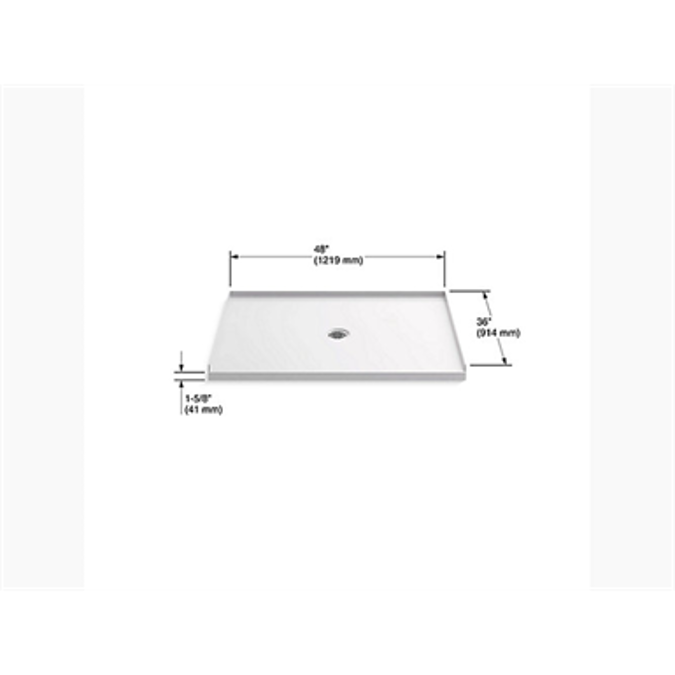 BIM objects Free download! K1935 Ballast® 48" x 36" shower base with