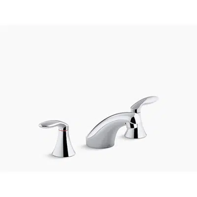 afbeelding voor K-15265-4NDRA Coralais® Widespread bathroom sink faucet with lever handles, less drain and lift rod