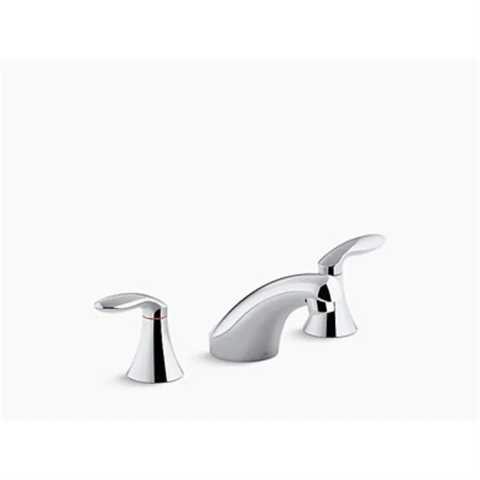 K-15265-4NDRA Coralais® Widespread bathroom sink faucet with lever handles, less drain and lift rod