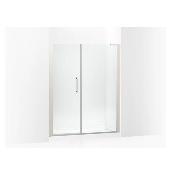 Cursiva™ Pivot shower door, 71-5/8" H x 57 - 59-1/2" W, with 5/16" thick Crystal Clear glass