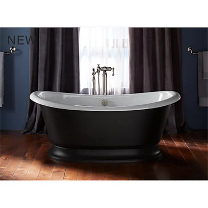 K-21000-P5 Artifacts® 66-1/8" x 32-1/2" freestanding bath with Iron Black exterior