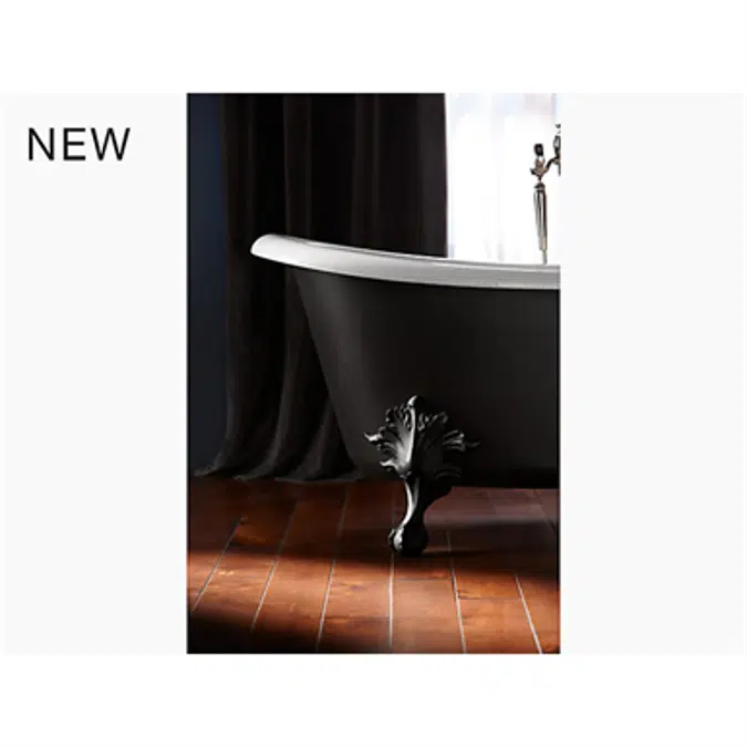 K-21000-P5 Artifacts® 66-1/8" x 32-1/2" freestanding bath with Iron Black exterior