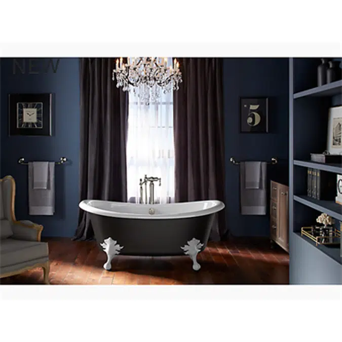 K-21000-P5 Artifacts® 66-1/8" x 32-1/2" freestanding bath with Iron Black exterior