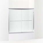 fluence® 52" - 57" w x 55-1/2" h sliding bath door with 1/4" thick crystal clear glass