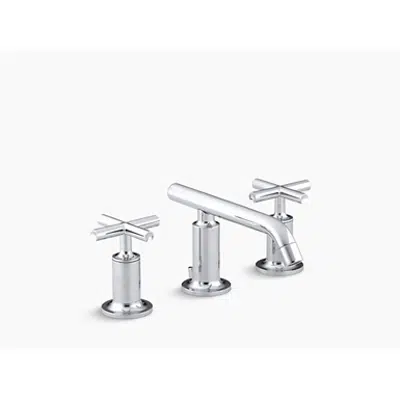 Image for K-14410-3 Purist® Widespread bathroom sink faucet with low cross handles and low spout