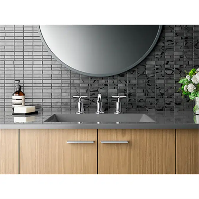 K-14410-3 Purist® Widespread bathroom sink faucet with low cross handles and low spout
