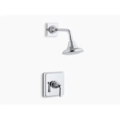 K-TS13134-4B Pinstripe® Rite-Temp(R) shower valve trim with lever handle and 2.5 gpm showerhead图像
