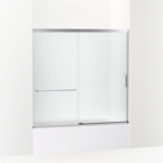 elate™ sliding bath door, 56-3/4" h x 56-1/4 - 59-5/8" w, with 1/4" thick frosted glass  k-707609-6d3-sh
