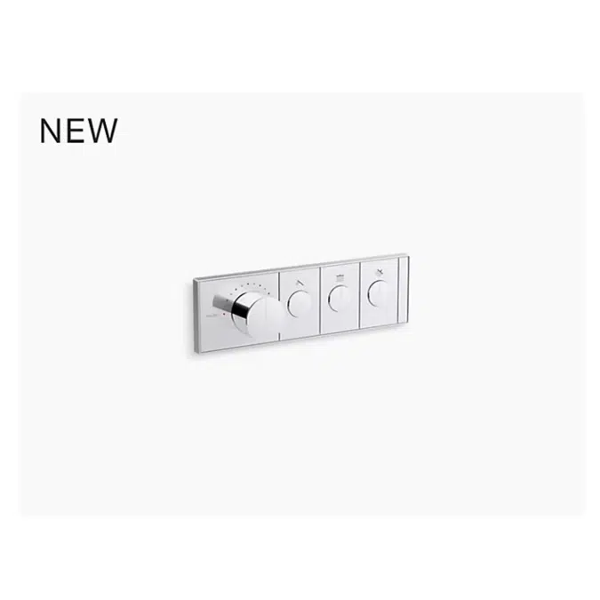 K-26347-9 Anthem™ Three-outlet thermostatic valve control panel with recessed push-buttons