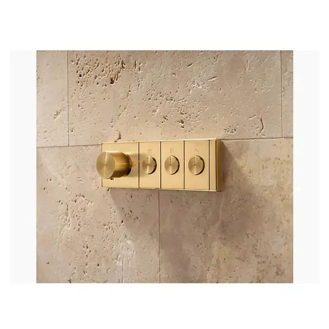 K-26347-9 Anthem™ Three-outlet thermostatic valve control panel with recessed push-buttons
