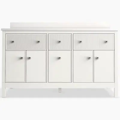 imazhi i Malin™ by Studio McGee 60" bathroom vanity cabinet with sinks and quartz top