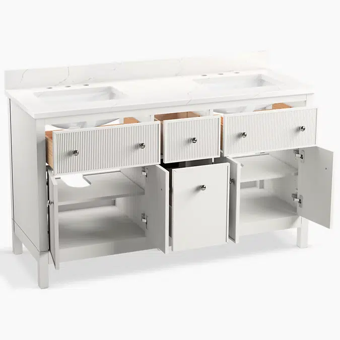 Malin™ by Studio McGee 60" bathroom vanity cabinet with sinks and quartz top