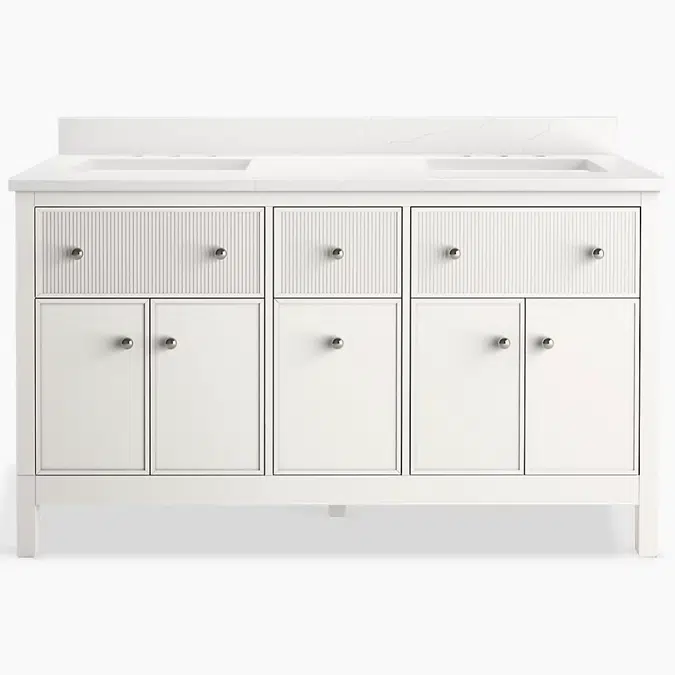 Malin™ by Studio McGee 60" bathroom vanity cabinet with sinks and quartz top