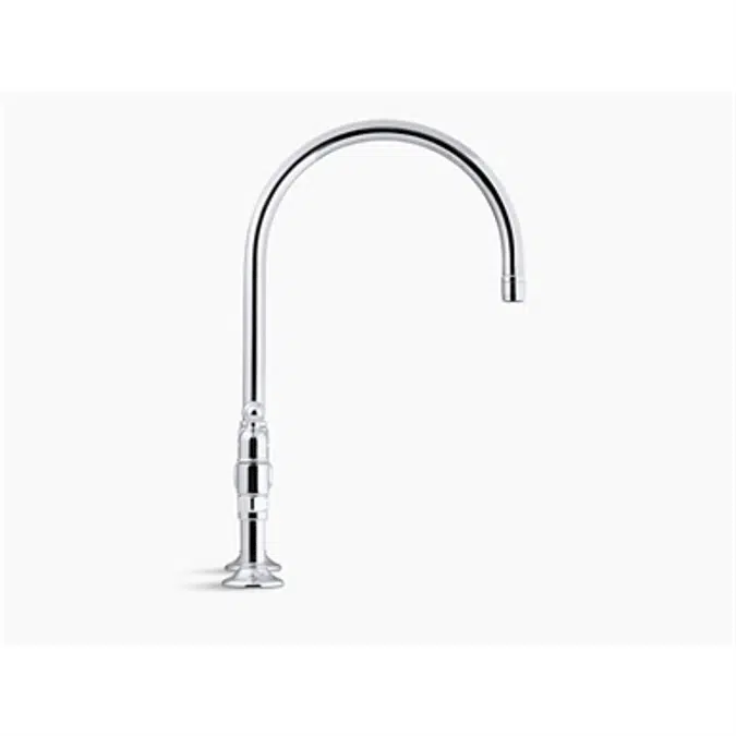 K-7337-4 HiRise™ two-hole deck-mount bridge kitchen sink faucet with 10-1/4" gooseneck spout and lever handles