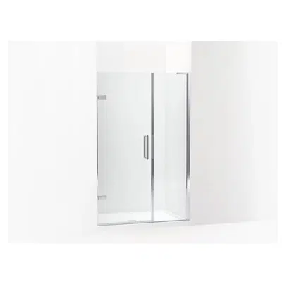 Image for K-27606-10L Composed® Frameless pivot shower door, 71-3/4" H x 46 - 46-3/4" W, with 3/8" thick Crystal Clear glass