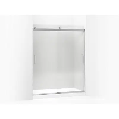 K-706164-L Levity® Sliding shower door, 74" H x 56-5/8 - 59-5/8" W, with 5/16" thick Crystal Clear glass图像