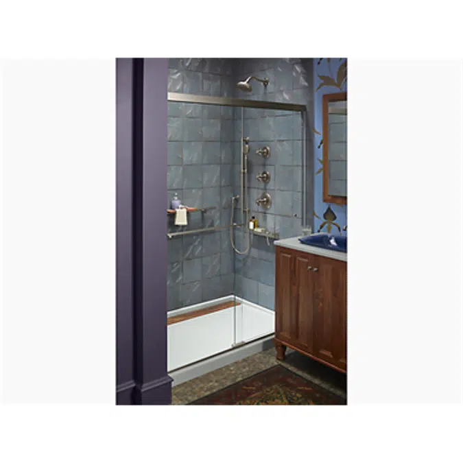 K-9996 Groove® 60" x 42" single threshold rear center drain shower base