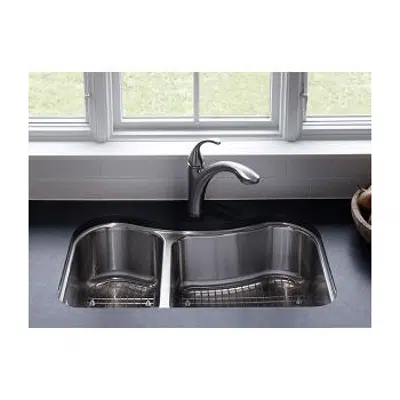 kép a termékről - K-3891 Staccato™ 31-5/8" x 19-9/16" x 8-3/8" Undermount double-bowl extra-large/medium kitchen sink