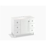 k-99562-lg poplin® 42" bathroom vanity cabinet with legs, 1 door and 6 drawers
