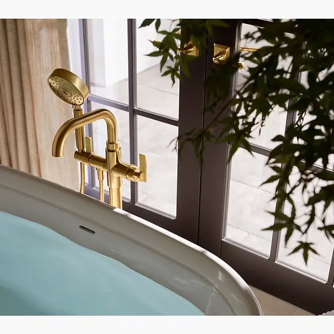 Castia™ by Studio McGee Floor-mount bath filler trim with handshower