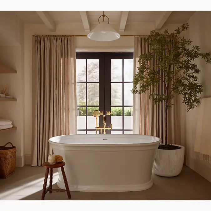 Castia™ by Studio McGee Floor-mount bath filler trim with handshower